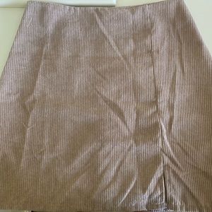SHEIN Split Hem Zipper Back Corduroy Skirt